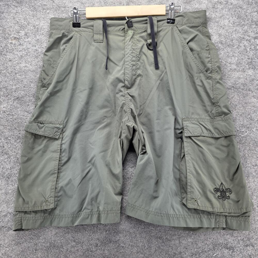 Boy Scouts Of America Shorts Mens M Green Cargo Nylon Uniform Outdoor 11 Inseam